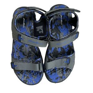 Boys Eddie Bauer Jordan River Sandals Size 4 Blue Grey Hike Water Adjustable